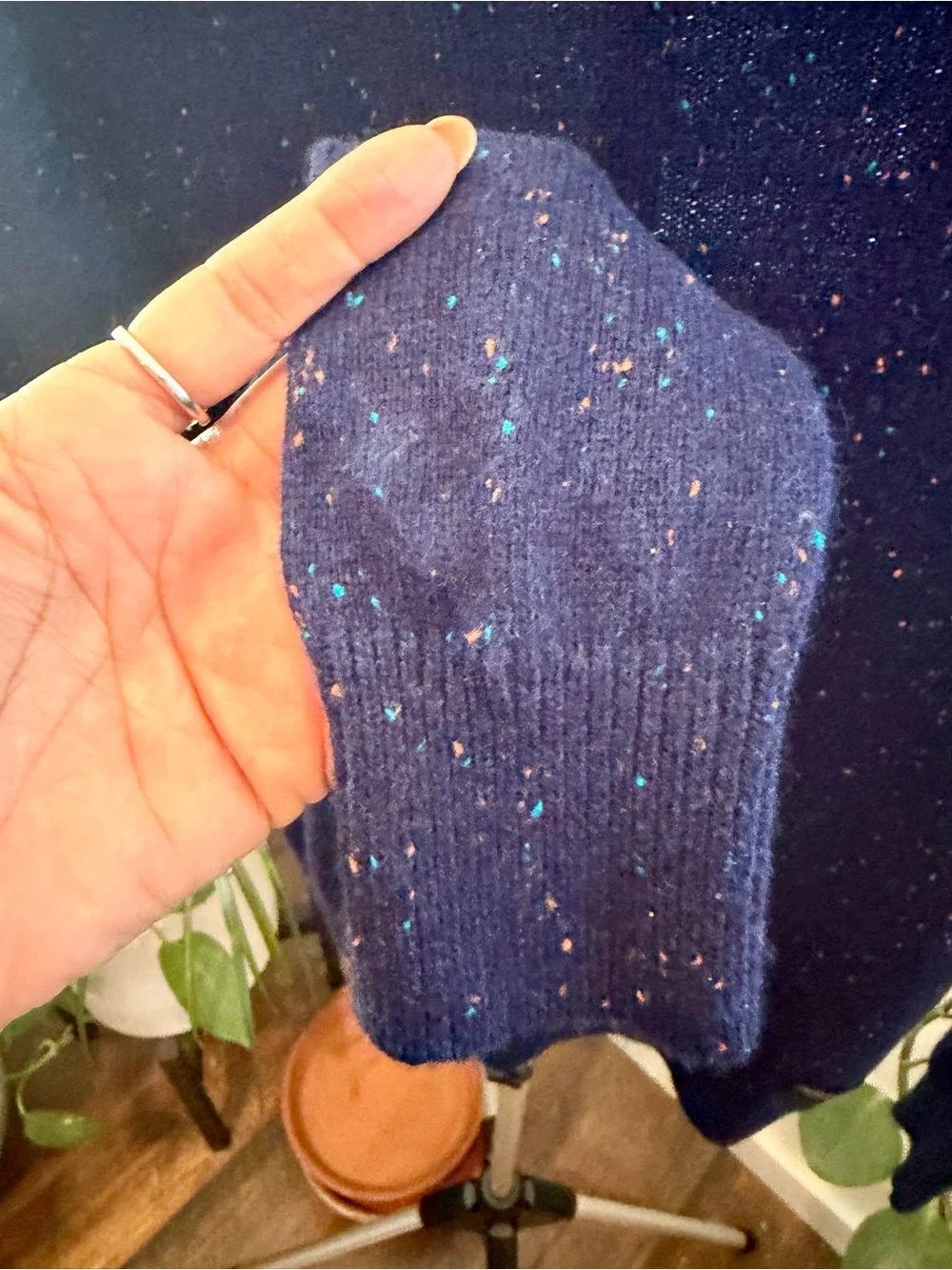 Scotch & Soda Speckled Crewneck Sweater Navy Melange Wool Blend Unisex M